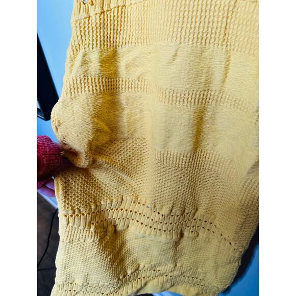 ESTEBAN CORTAZAR x RTR Yellow Knit Sweater Sleeveless Crochet Midi Dress Size XS - Picture 6 of 14